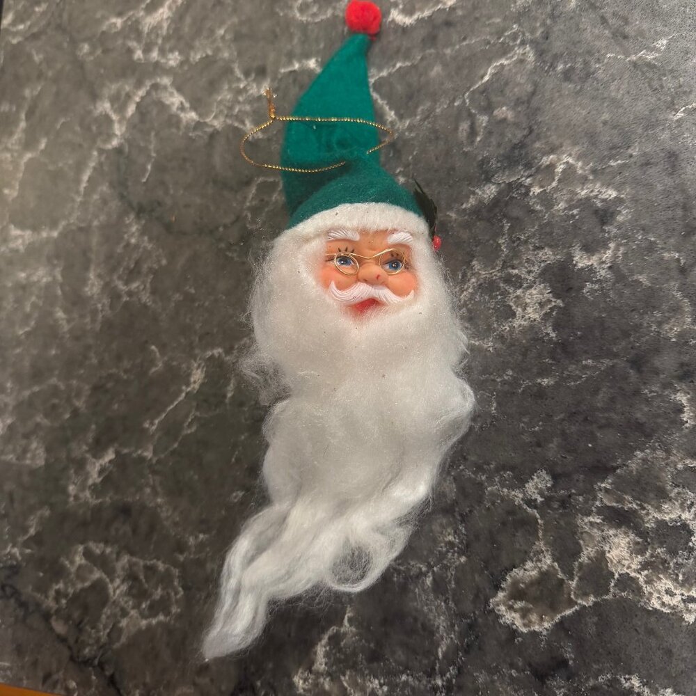 Vintage Santa Head Christmas Ornament